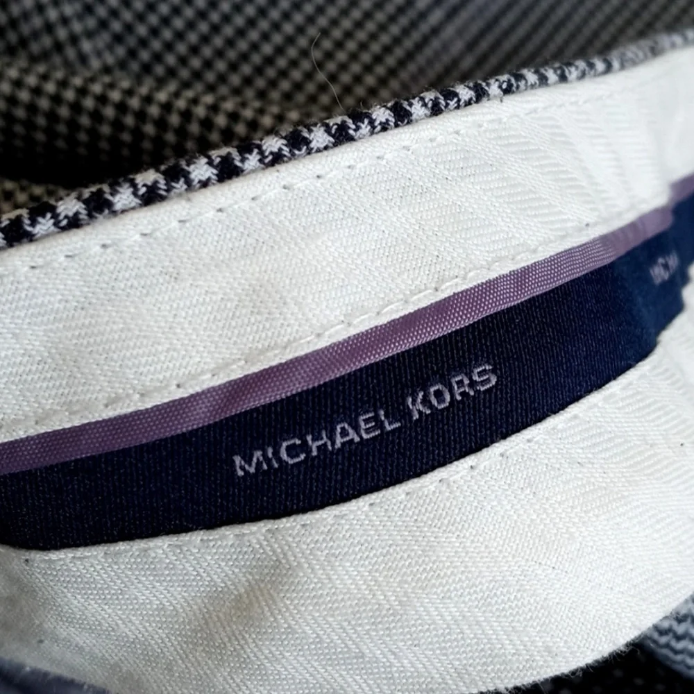 Michael Kors Herringbone Grey Plaid & Lavender Plaid Rayon Blend Dress Pants 2